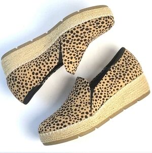 Dr. SCHOLLS SZ 9 Frankley animal print platform slip on espadrilles shoes SH456